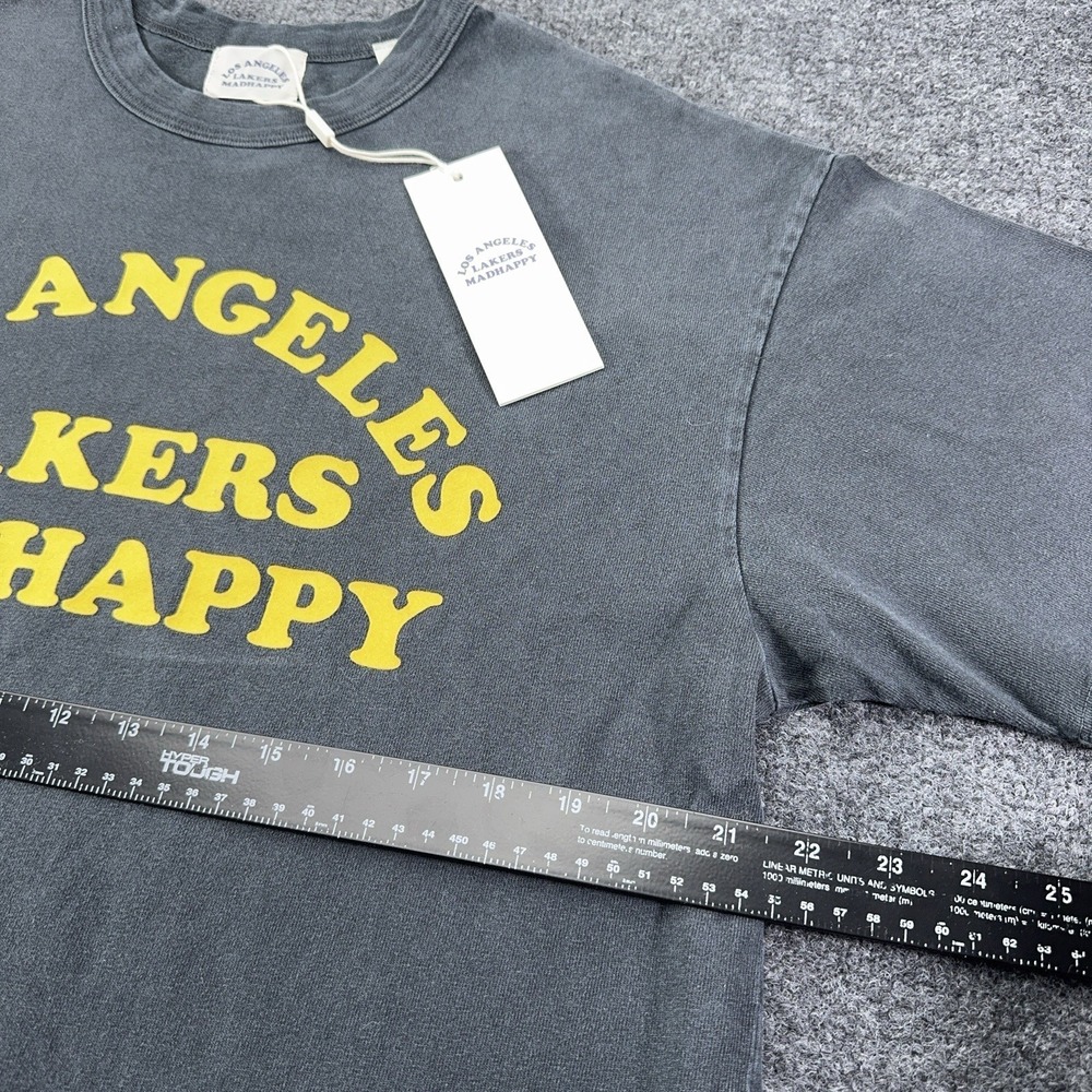 Madhappy x NBA Los Angeles Lakers Thick T Shirt Black Felt Letters NWT - Picture 4 of 13
